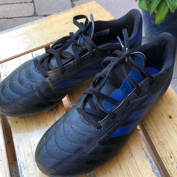 Adidas Goletto Kids Black and Blue Soccer Cleats - Picture 1 of 5